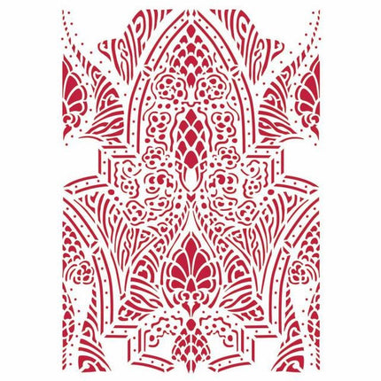 Schablone G 21x29,7 cm - Romantische Pferde Sattel Muster