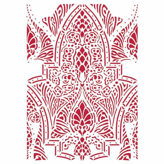 Schablone G 21x29,7 cm - Romantische Pferde Sattel Muster