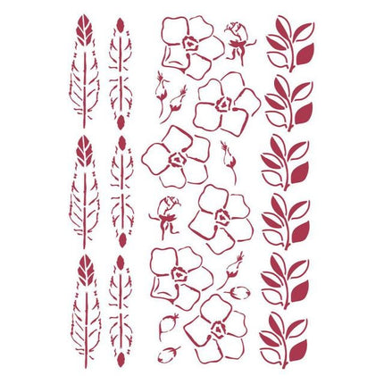 Schablone G cm 21x29,7 - Romantische Weihnachtsränder
