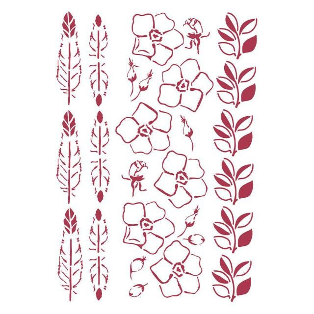 Schablone G cm 21x29,7 - Romantische Weihnachtsränder