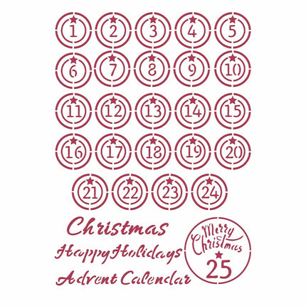 Schablone G cm 21x29,7 - Weihnachts-Patchwork Advent