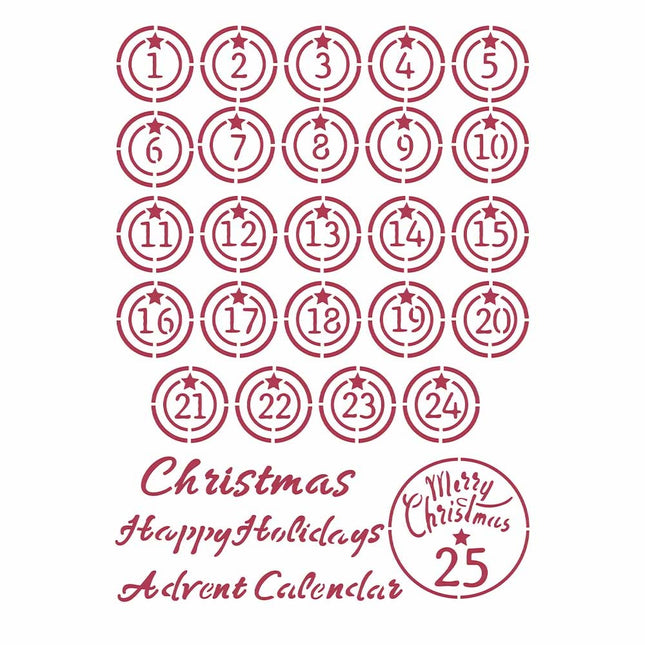 Schablone G cm 21x29,7 - Weihnachts-Patchwork Advent