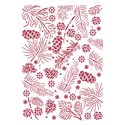 Schablone G cm 21x29,7 - Weihnachts-Zapfen