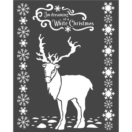 Dicke Schablone 20x25 cm Weißes Weihnachtsreh