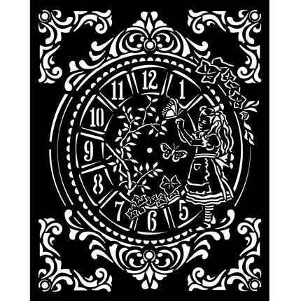 Dicke Schablone 20x25 cm - Alice Uhr