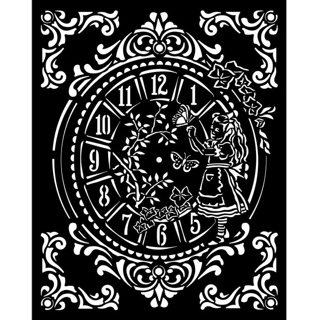 Dicke Schablone 20x25 cm - Alice Uhr