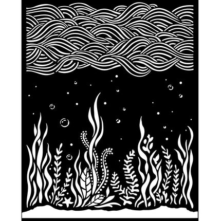 Dicke Schablone cm 20x25 - Songs of the Sea Korallen und Poseidonien