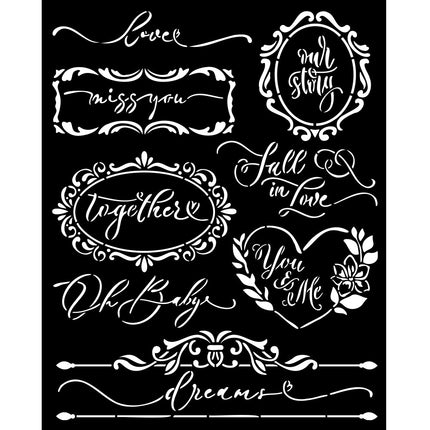 Dicke Schablone cm 20x25 - Romance Forever Platten