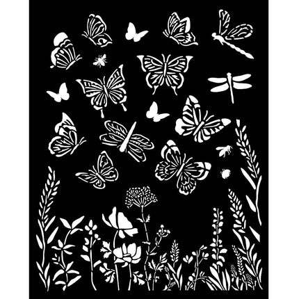 Dicke Schablone cm 20X25 - Lavendel Schmetterlinge