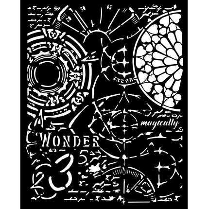 Dicke Schablone cm 20x25 - Master of Magic gotische Struktur