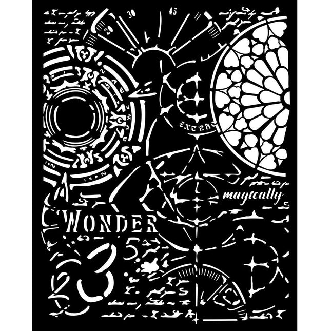 Dicke Schablone cm 20x25 - Master of Magic gotische Struktur