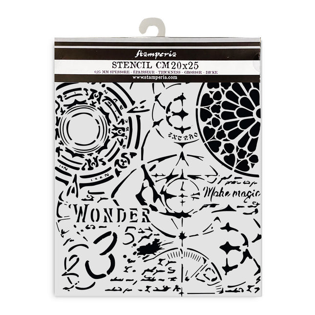 Dicke Schablone cm 20x25 - Master of Magic gotische Struktur