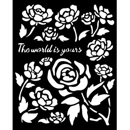 Dicke Schablone 20x25 cm - Zeitlose Rosen