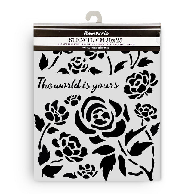 Dicke Schablone 20x25 cm - Zeitlose Rosen