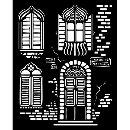 Dicke Schablone 20x25 cm - Venice City of Art Fenster