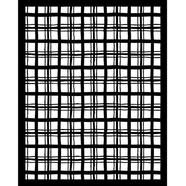 Dicke Schablone 20x25 cm - Flüsternde Wälder Tartanmuster