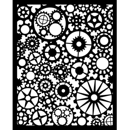Dicke Schablone 20X25 cm - Voyages Fantastiques Zahnräder-Muster