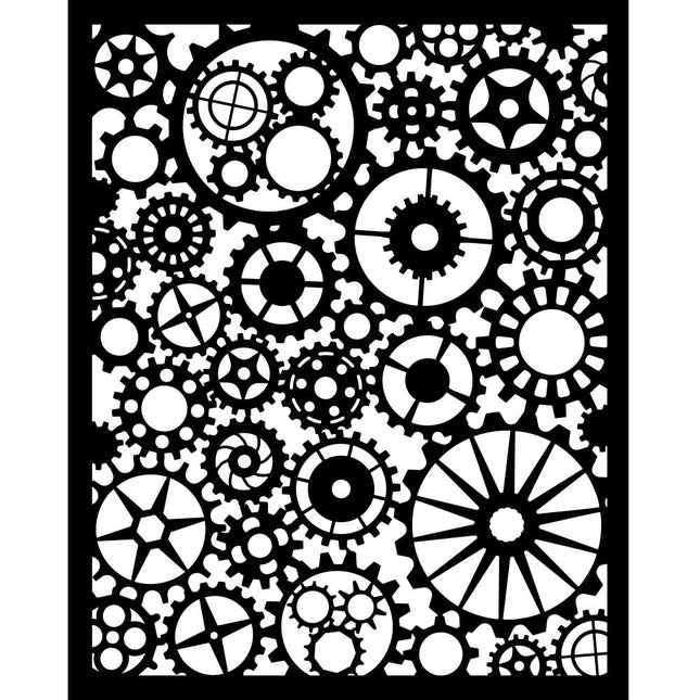 Dicke Schablone 20X25 cm - Voyages Fantastiques Zahnräder-Muster