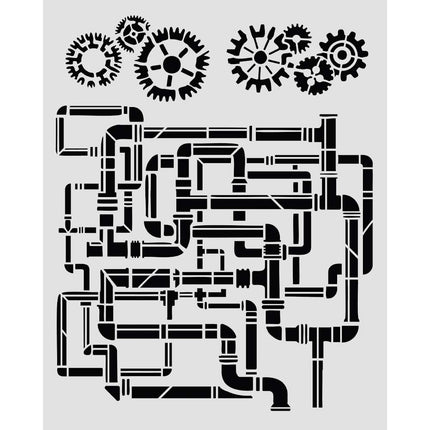 Gelaserte Schablone für Kunst und Handwerk cm 20X25 - Gardens of Time Röhren