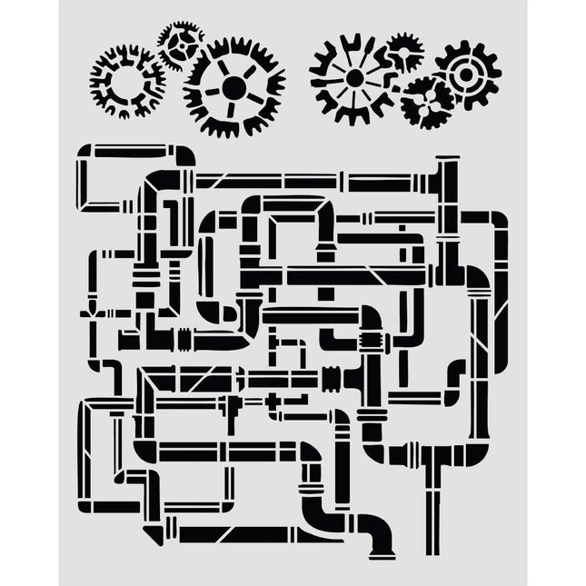Gelaserte Schablone für Kunst und Handwerk cm 20X25 - Gardens of Time Röhren