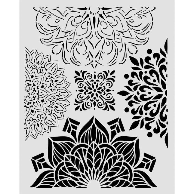 Gelaserte Schablone für Kunst und Handwerk cm 20X25 - Gardens of Time halbe Friese