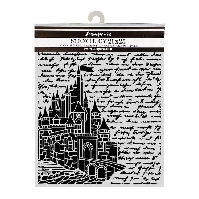 Lasergeschnittene Schablone für Kunst und Handwerk cm 20X25 - Wonderland Schloss
