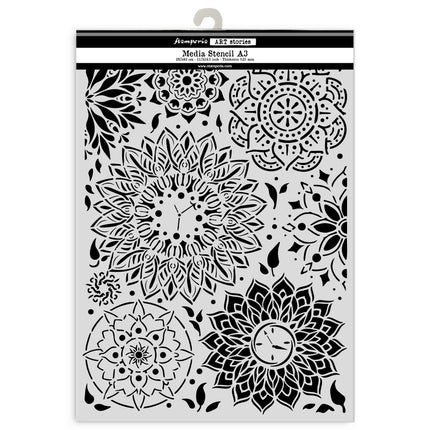 Gelaserte Schablone für Kunst und Handwerk A3 - Mandala-Muster