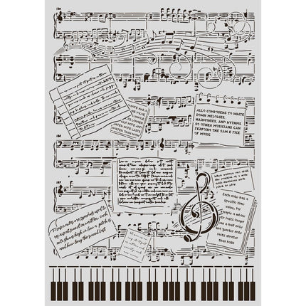Lasergeschnittene Schablone für Kunst und Handwerk A3 - Symphony Musik