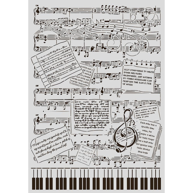 Lasergeschnittene Schablone für Kunst und Handwerk A3 - Symphony Musik
