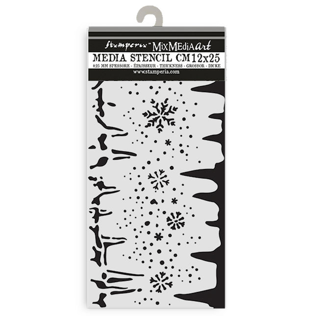 Dicke Schablone cm 12x25 - Create Happiness Dewdrops Schneeflocken und Eis