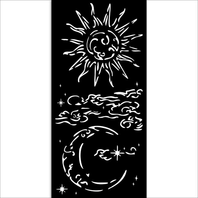 Dicke Schablone 12x25 cm - Masquerade Sonne und Mond