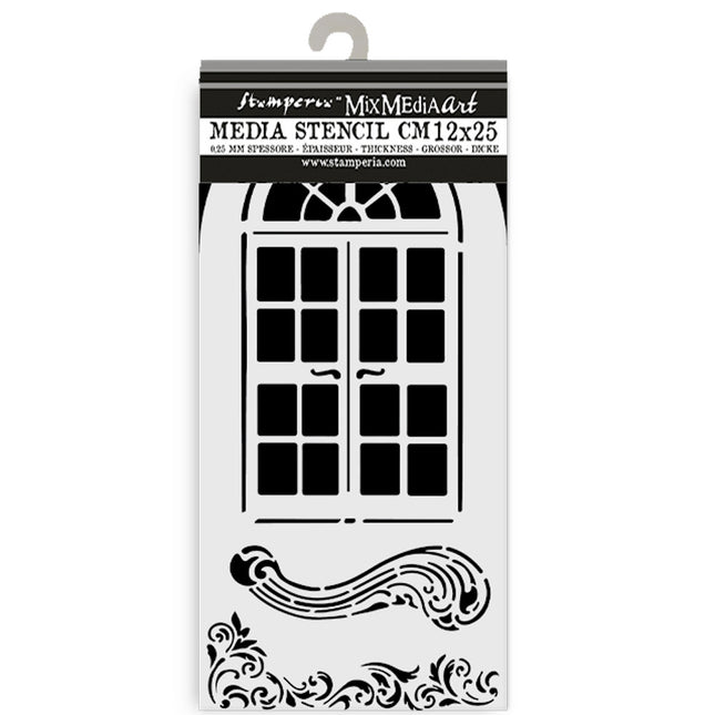 Dicke Schablone 12x25 cm - Masquerade Fenster