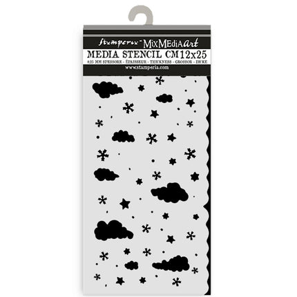 Dicke Schablone cm 12X25 - Candy Christmas Wolken