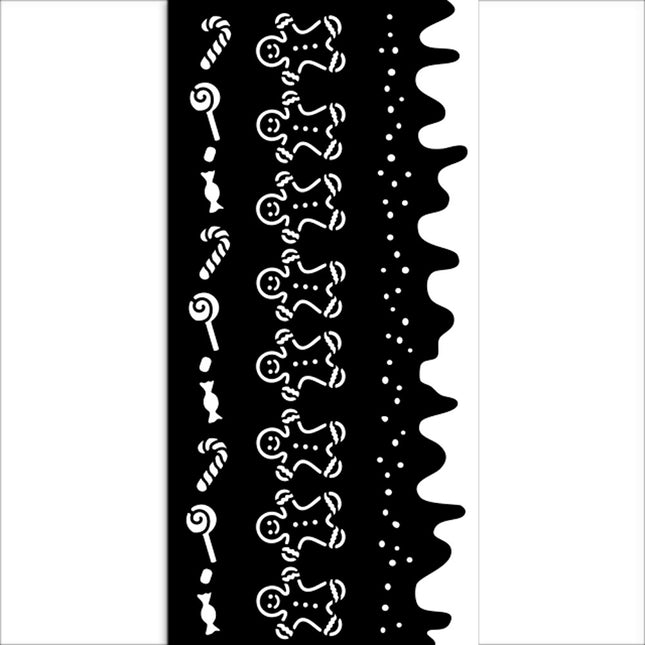 Dicke Schablone cm 12X25 - Candy Christmas Streifen