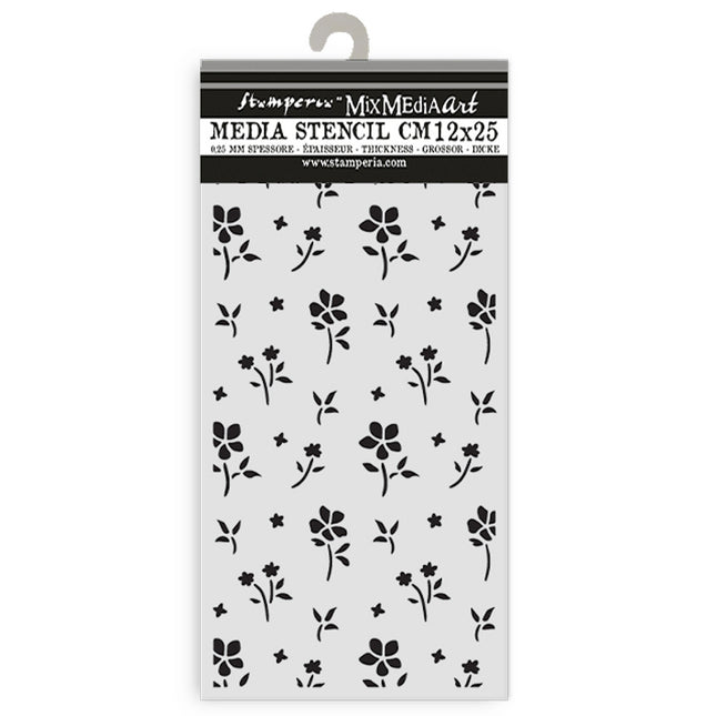 Dicke Schablone cm 12x25 - Familie kleines Blumenmuster  