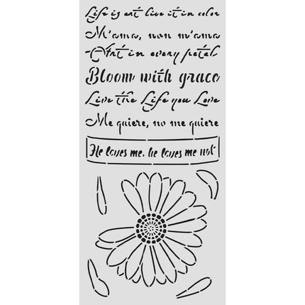 Dicke Schablone cm 12X25 - Daisy Art Er liebt mich, er liebt mich nicht