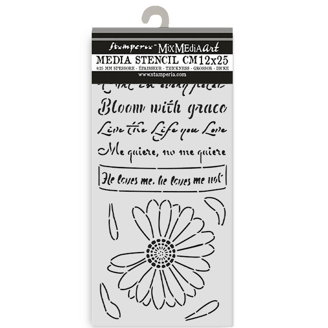 Dicke Schablone cm 12X25 - Daisy Art Er liebt mich, er liebt mich nicht