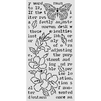 Dicke Schablone cm 12X25 - Secret Diary Schmetterling und Blume