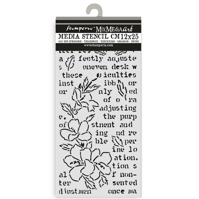 Dicke Schablone cm 12X25 - Secret Diary Schmetterling und Blume