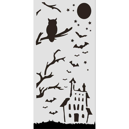 Gelaserte Schablone für Kunst und Handwerk 12x25 cm - Halloween Spukhaus