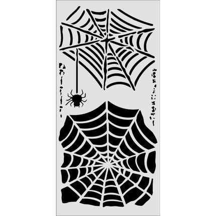 Gelaserte Schablone für Kunst und Handwerk 12x25 cm - Halloween Spinnennetz