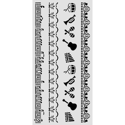 Lasergeschnittene Schablone für Kunst und Handwerk cm 12x25 - Symphony Bordüren