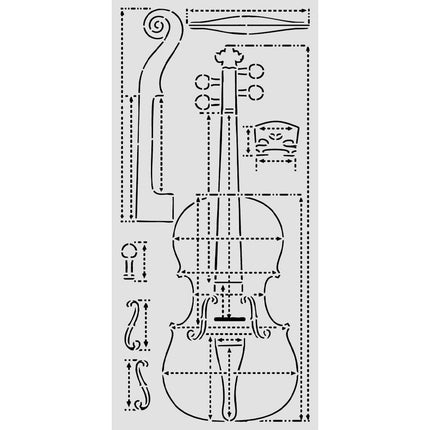 Lasergeschnittene Schablone für Kunst und Handwerk cm 12x25 - Symphony Violinabschnitte