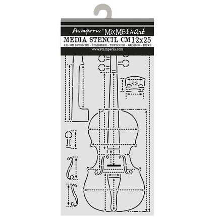Lasergeschnittene Schablone für Kunst und Handwerk cm 12x25 - Symphony Violinabschnitte