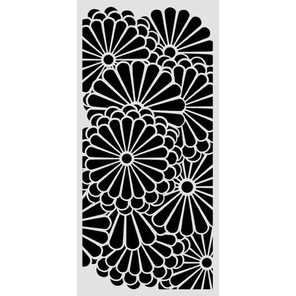 Lasergeschnittene Schablone für Kunst und Handwerk cm 12x25 - Oriental Garden Blumenmuster
