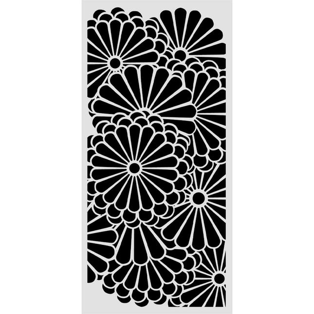 Lasergeschnittene Schablone für Kunst und Handwerk cm 12x25 - Oriental Garden Blumenmuster