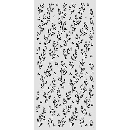 Cut laser stencil for Art and Craft cm 12X25 - Cozy Family sprig pattern