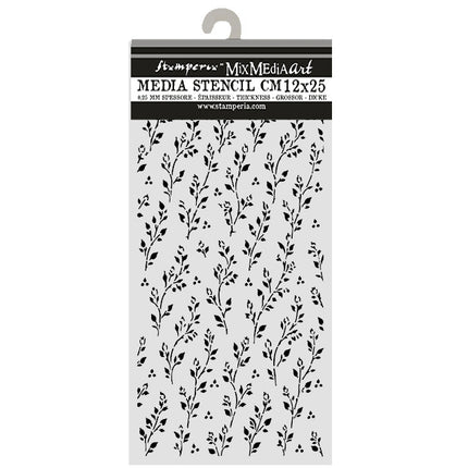 Cut laser stencil for Art and Craft cm 12X25 - Cozy Family sprig pattern