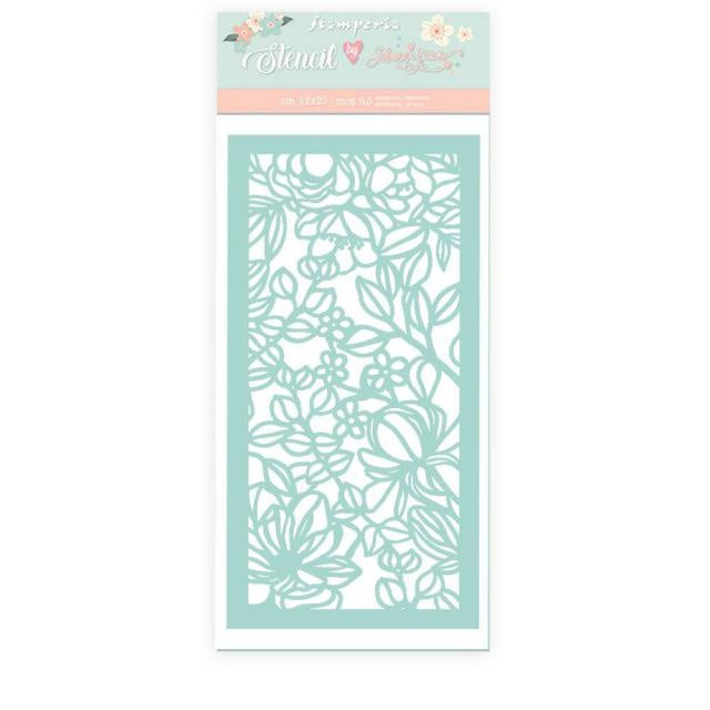 Dicke Schablone cm 12x25 Feier Blumen und Blätter