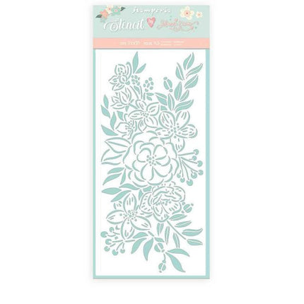 Dicke Schablone cm 12x25 Feier Rand mit Blumen